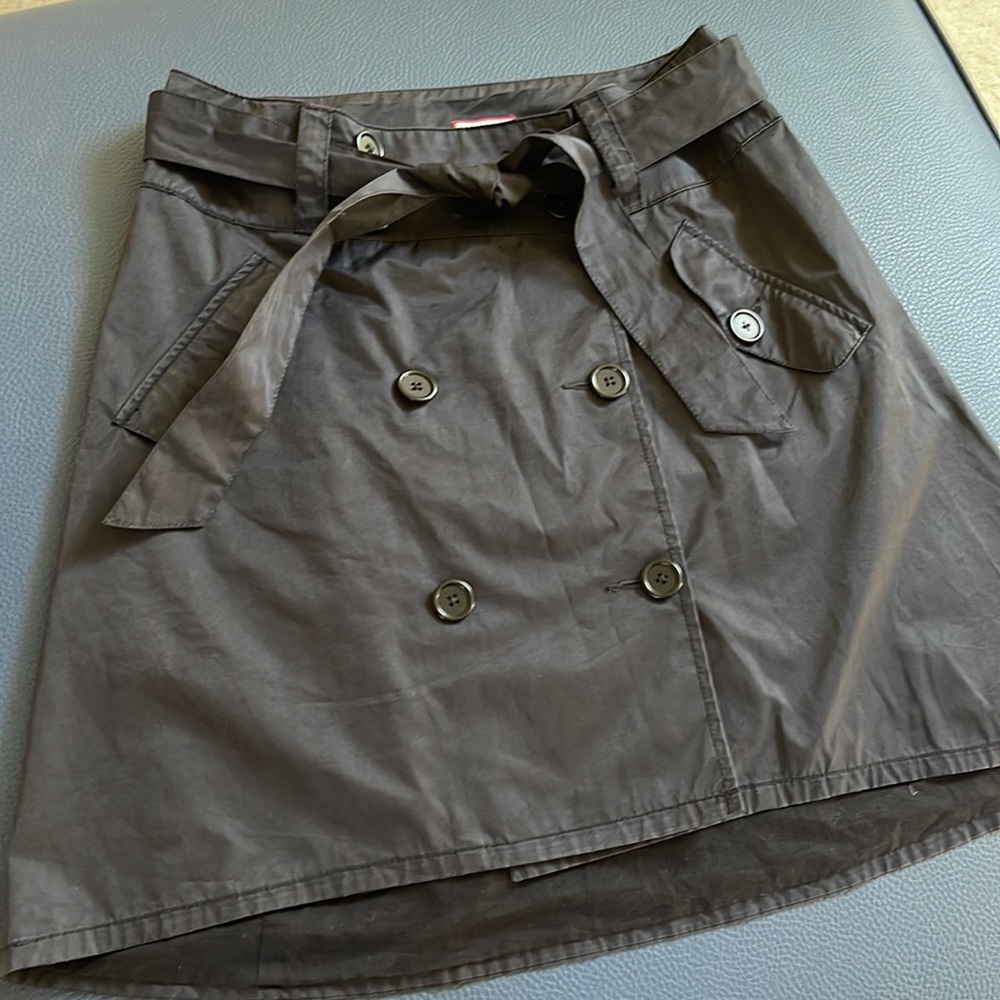 MAX & Co Active  Gonna-June-Faldo-Rock- A -Line Cotton Gabardine Skirt Black 10